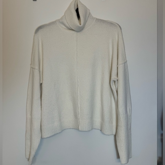 Missguided Recycled White Tuck Sleeve Roll Neck Knit Sweater - Picture 1 of 3